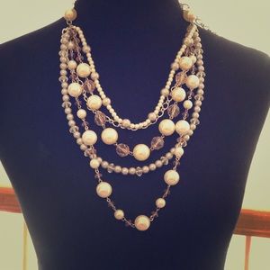 Adjustable beaded 5 layer necklace